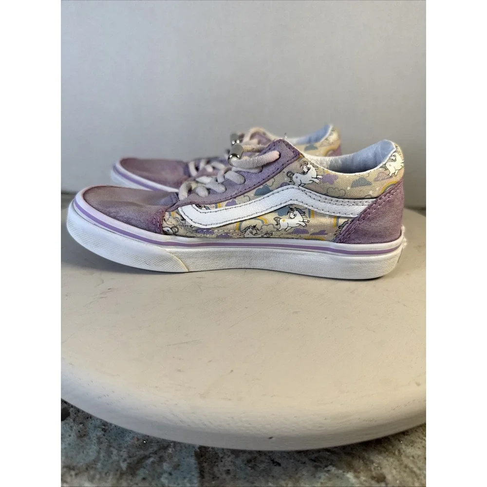 Vans Old Skool Purple Unicorn Rainbow Skate Shoes Sneakers Youth Girls Size 1‎